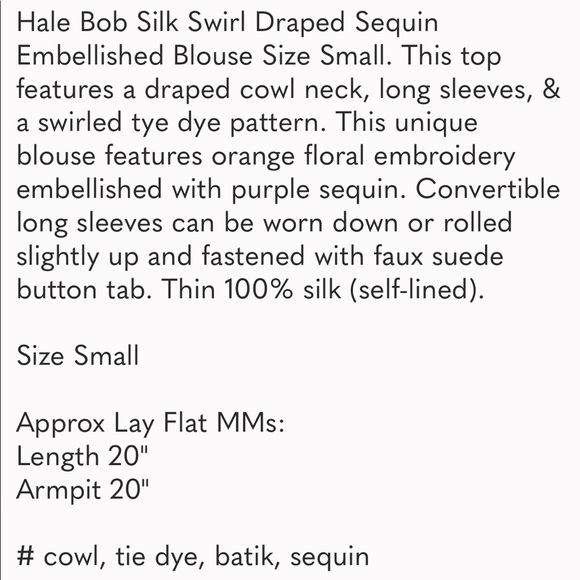 HALE BOB Silk Swirl Draped Embellished Blouse - Picture 16 of 16